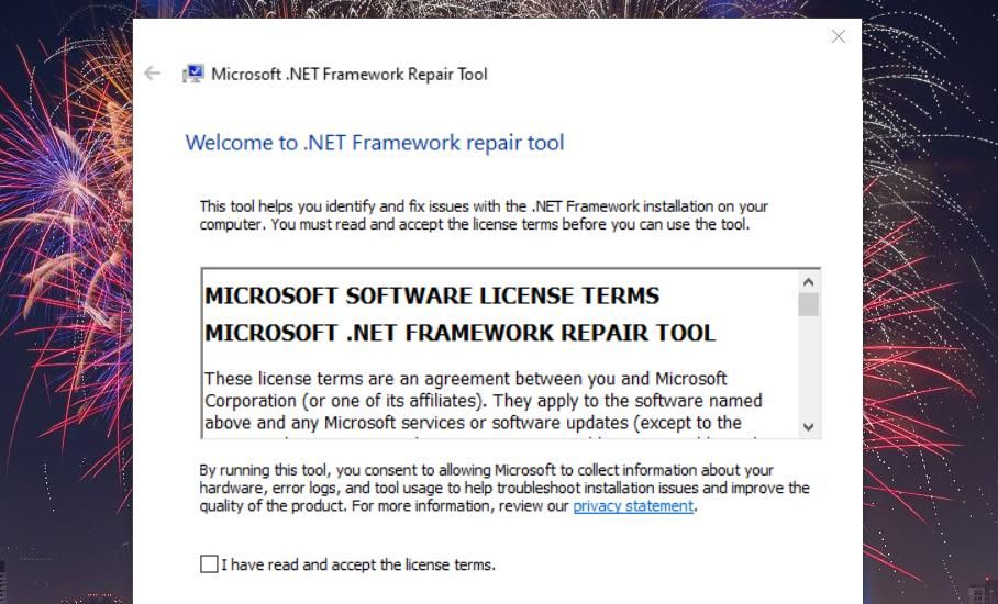 Herramienta de reparación de NET.Framework 