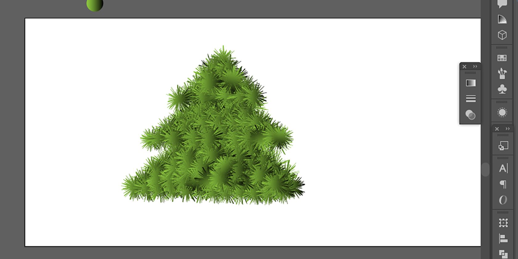 Christmas Tree on Adobe Illustrator Artboard.