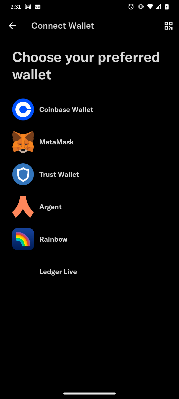 Wallets supported by Twitter Blue for NFT profile pictures.