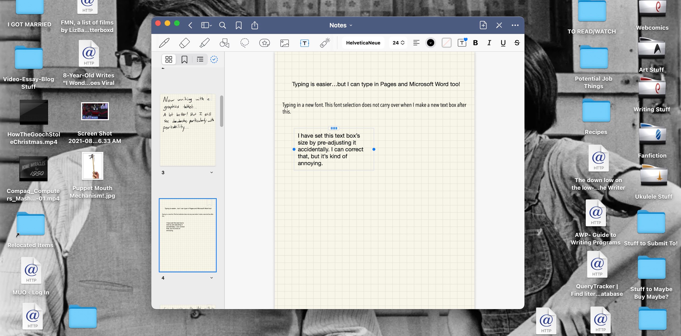 Typing notes in GoodNotes for Mac