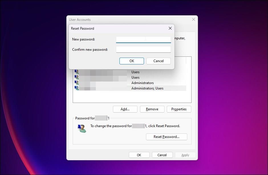 tài khoản người dùng đặt lại mật khẩu mật khẩu mới