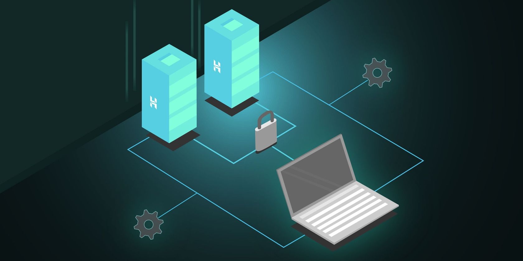 Uma ilustração mostrando dois servidores web implantados em uma rede