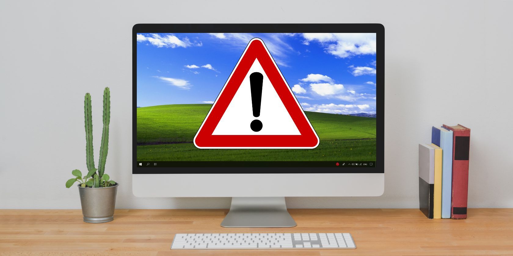 Warning sign seen on a computer screen