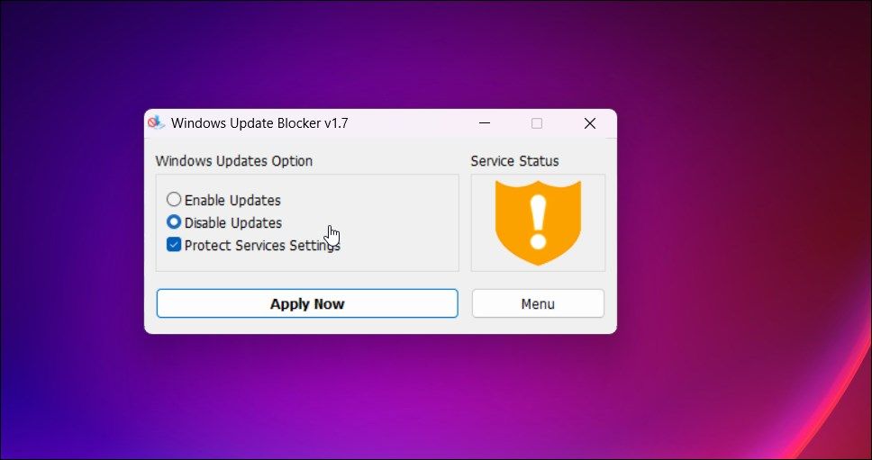 Windows update blocker disable update