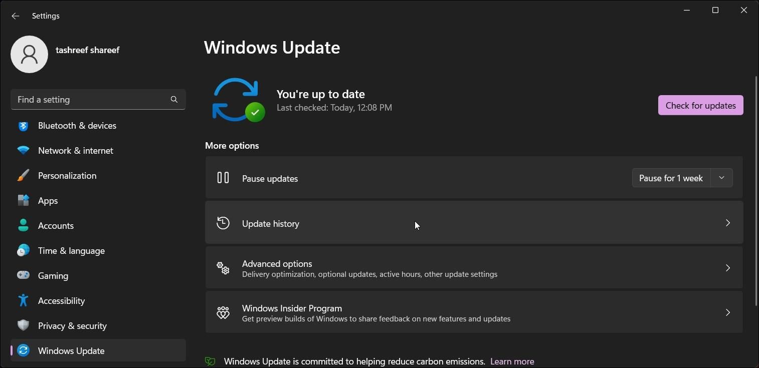 Windows 11 visualizza la cronologia degli aggiornamenti
