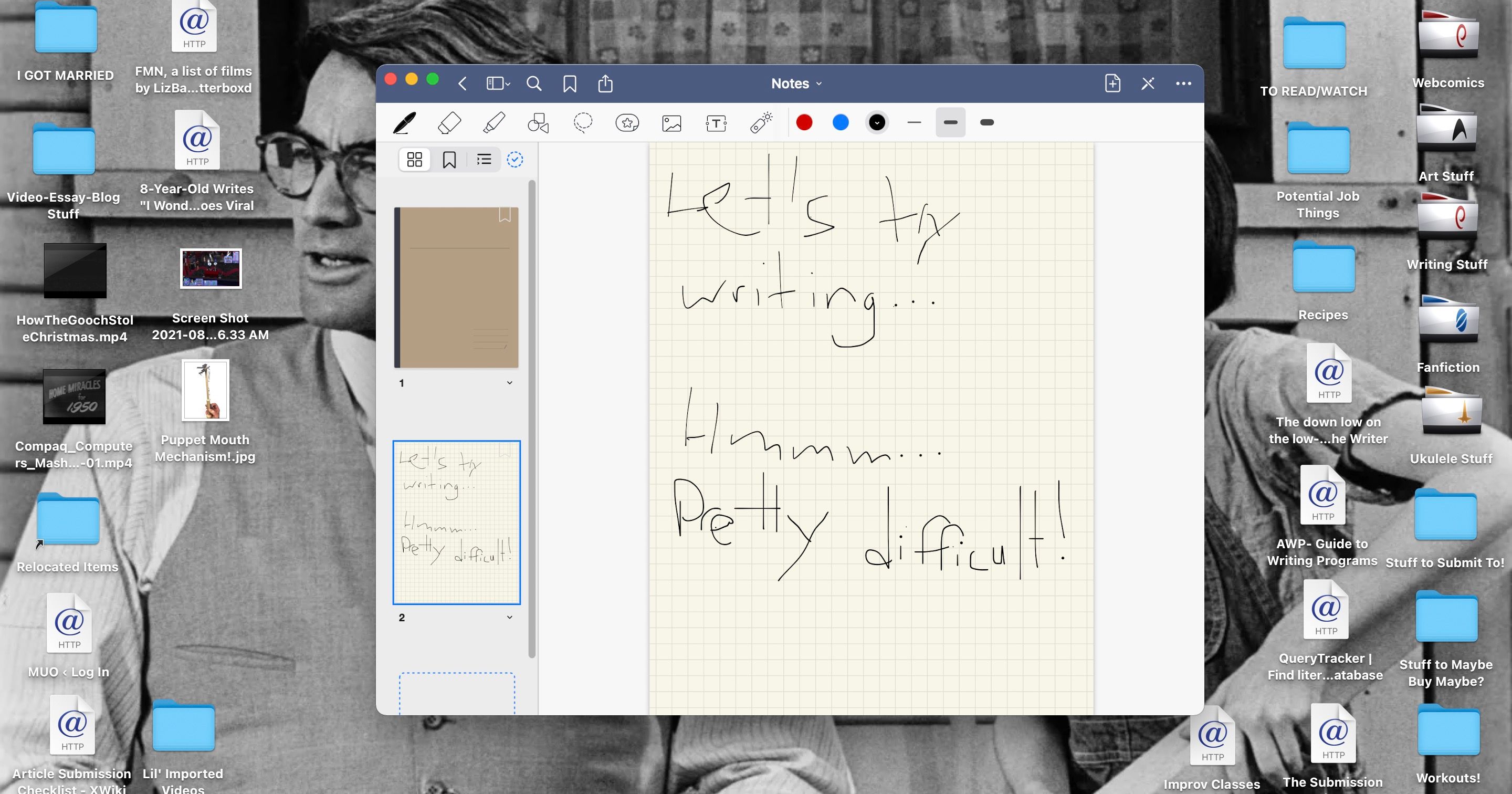Writing with a mouse in GoodNotes for Mac