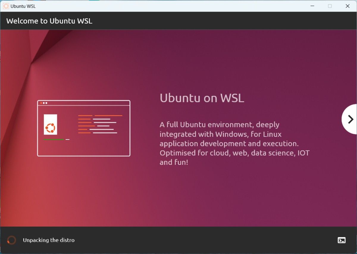 Desembalaje WSL Ubuntu