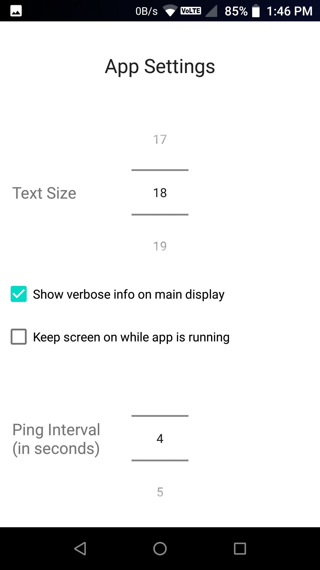Ping monitor pro app settings