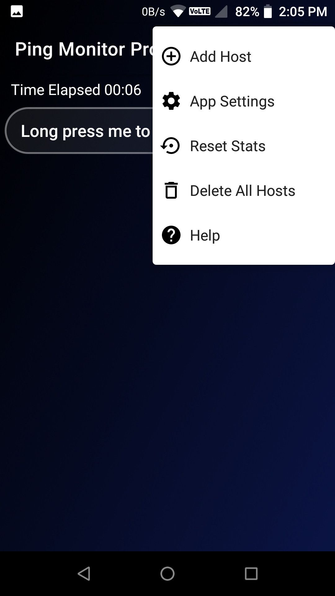 Add host in ping monitor pro app