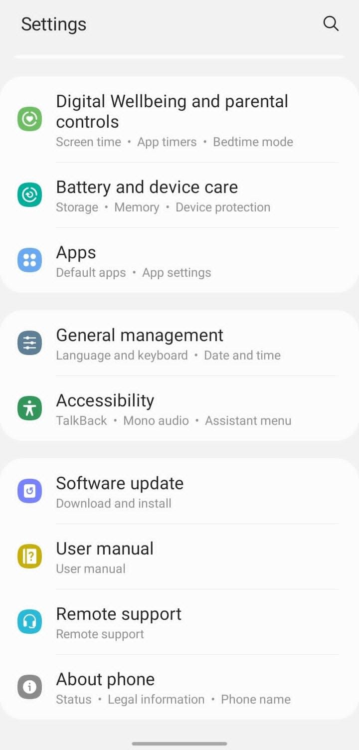 Going to the Apps Settings in the Settings App for Android
