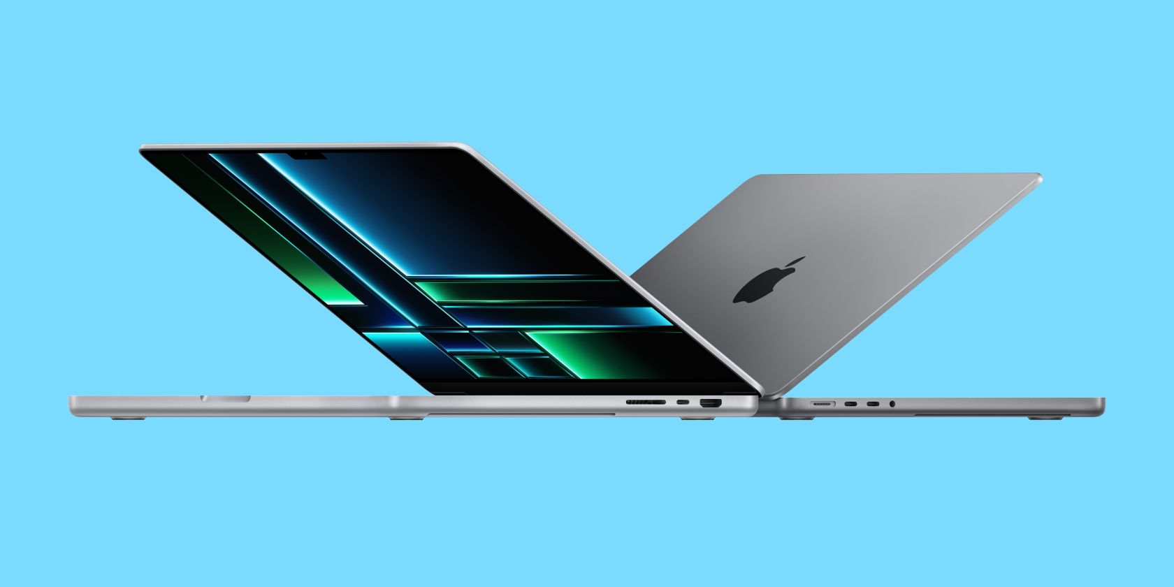 14-inch M2 Pro MacBook Pro models side by side