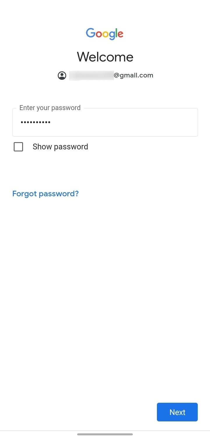 Re-entering the Password After the Error Window Pops Up