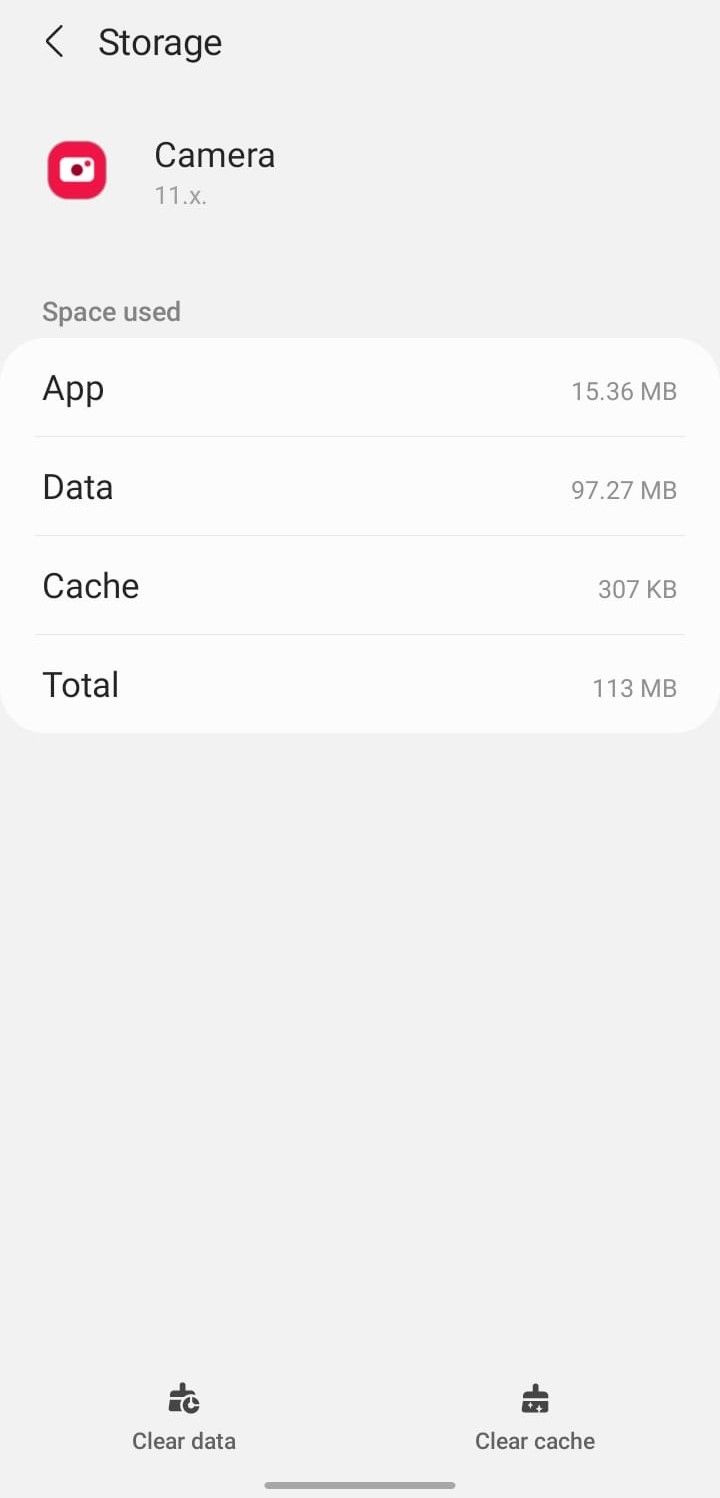 Clearing Cache From Camera Storage Settings