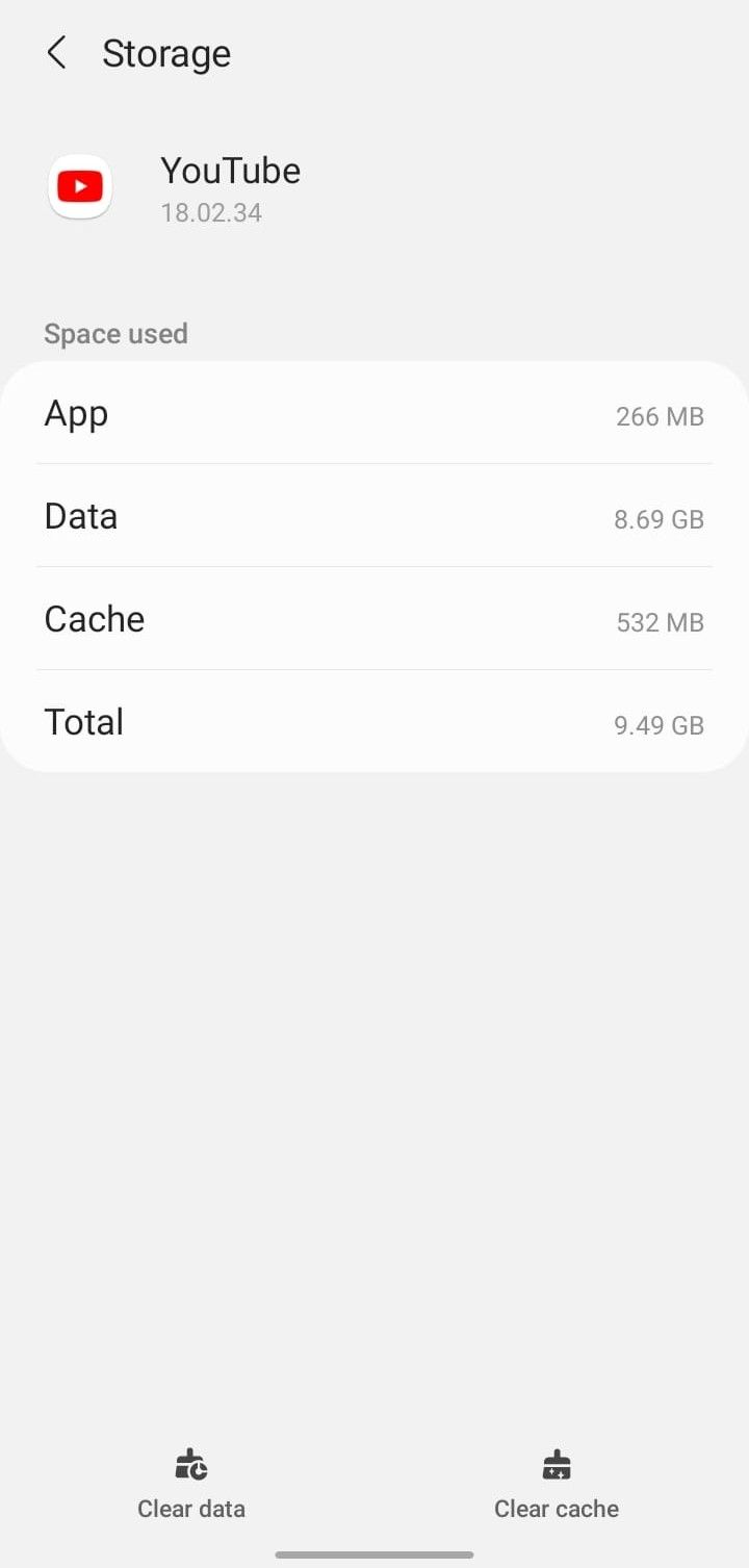 Clearing the Data and Cache From Youtube Storage Settings