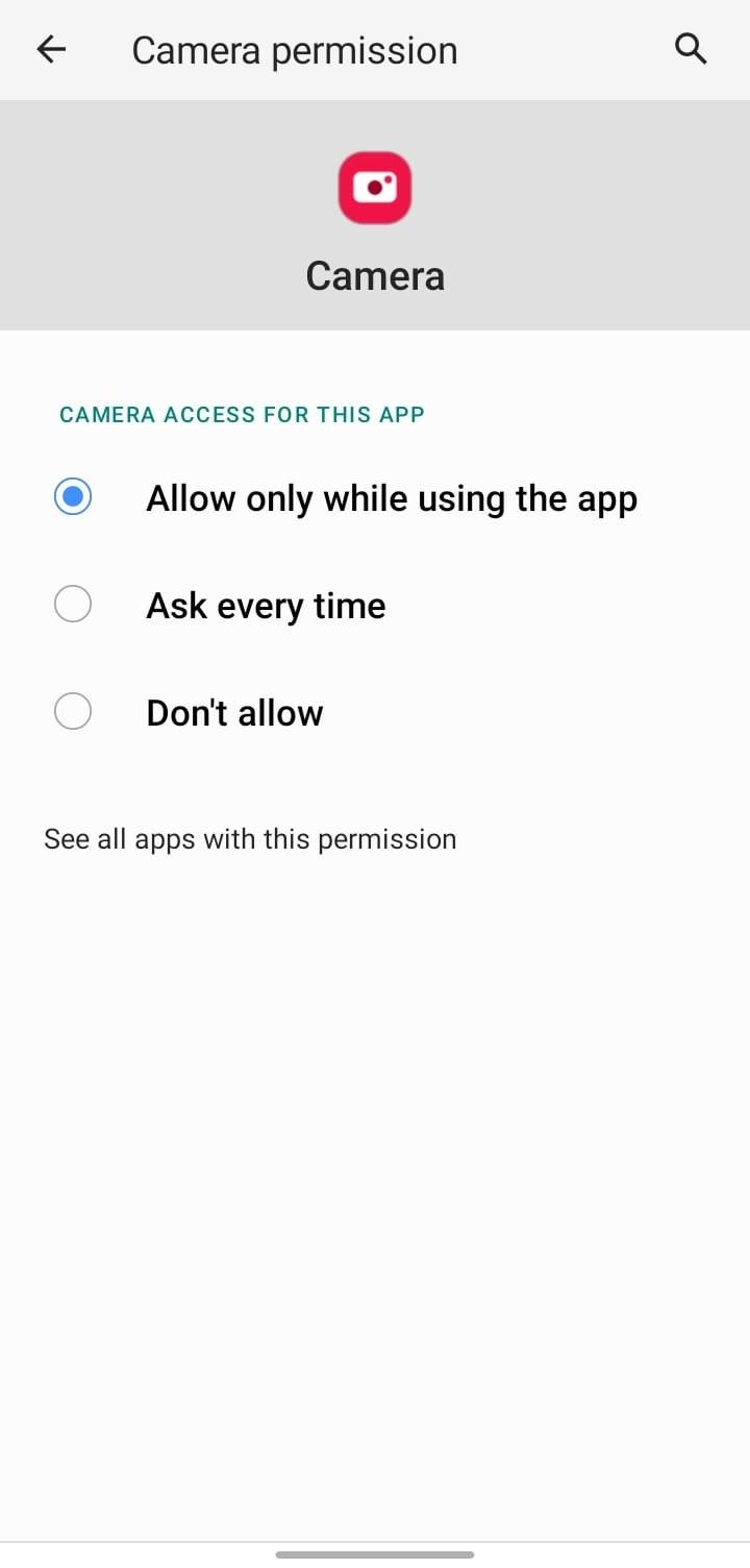 Selecting the Appropriate Permissions for the Camera App