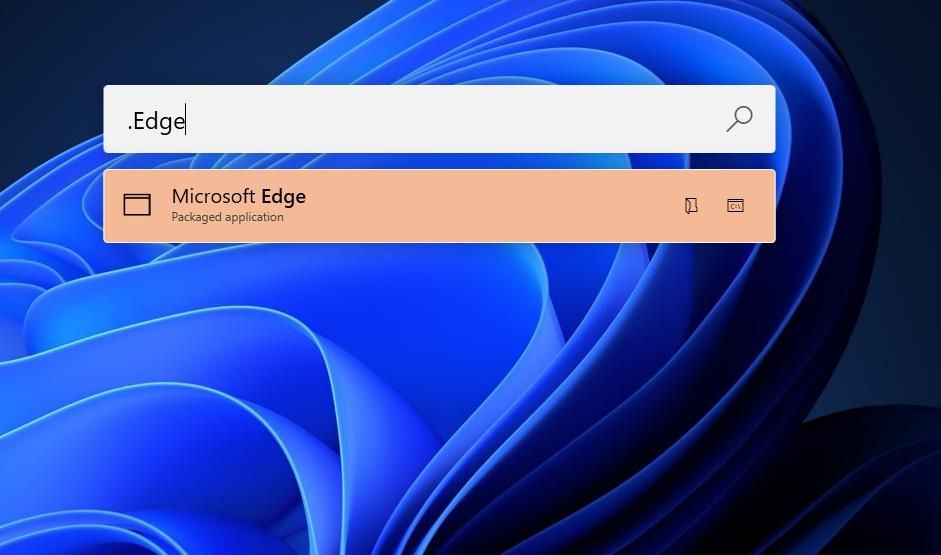 The .Edge command for opening MS Edge