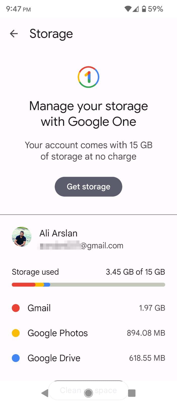 Add Google Drive storage to Gmail