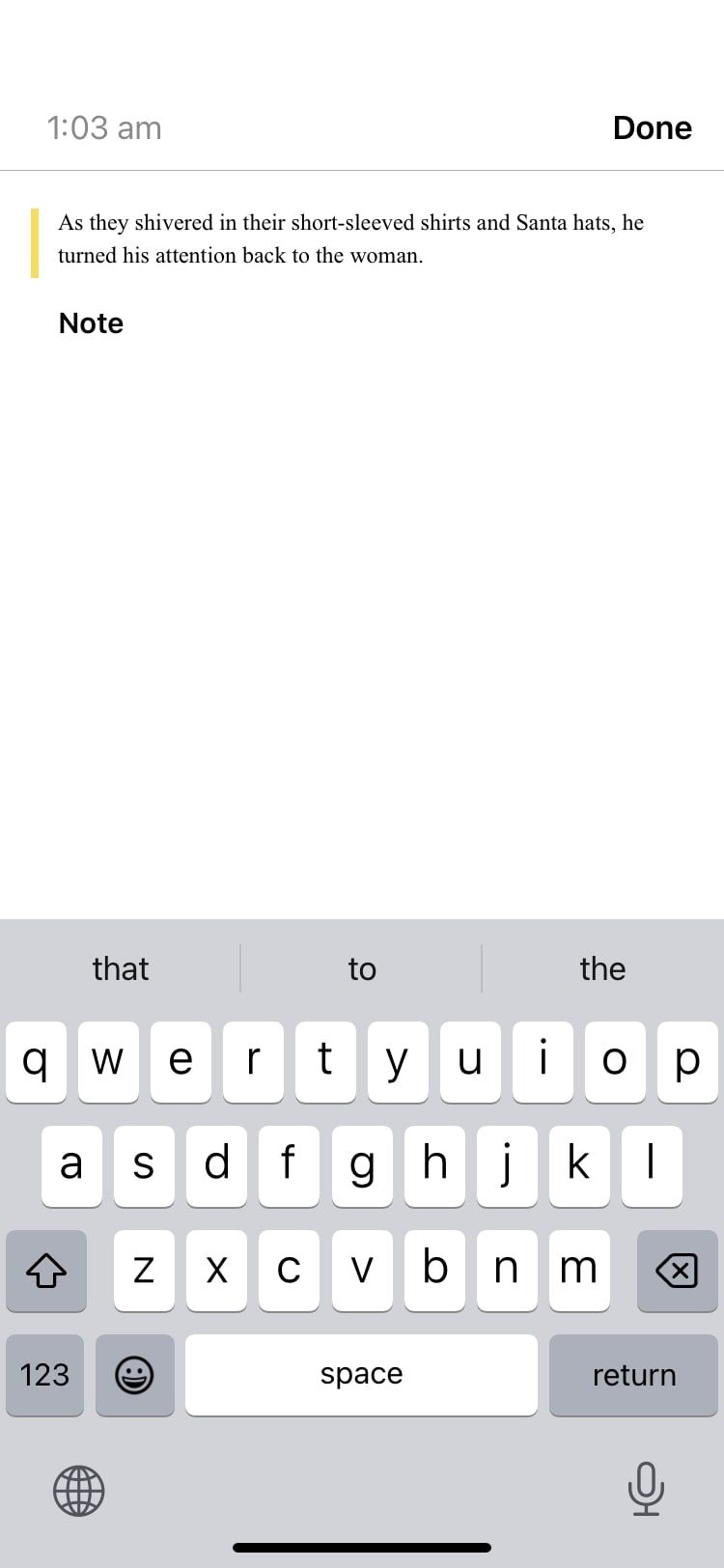 adding note in the Apple Books app