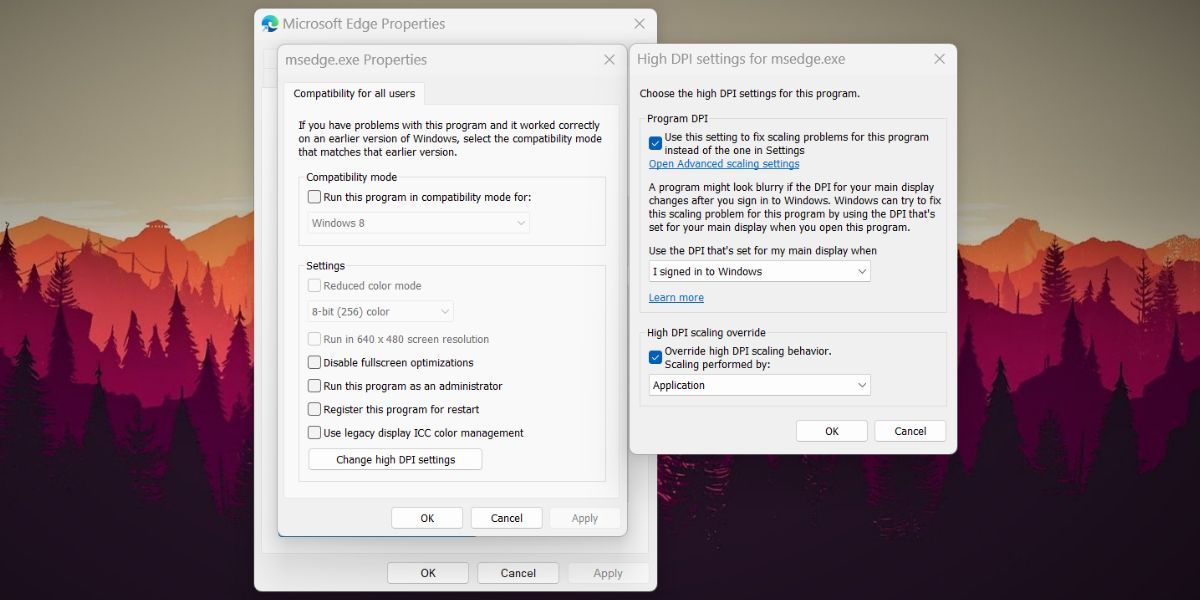 Adjust App DPI Settings in Windows 11