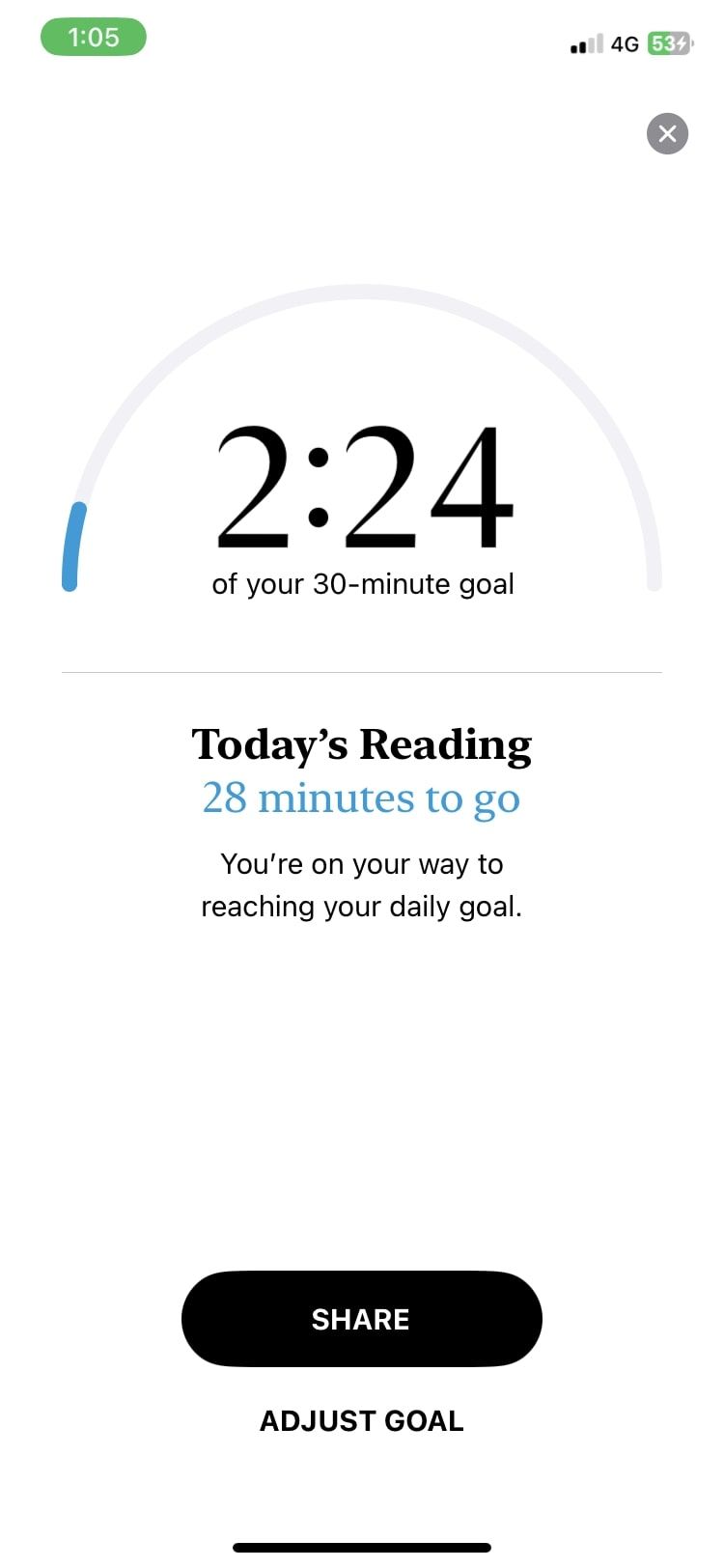 adjust daily goal in the Apple Books app