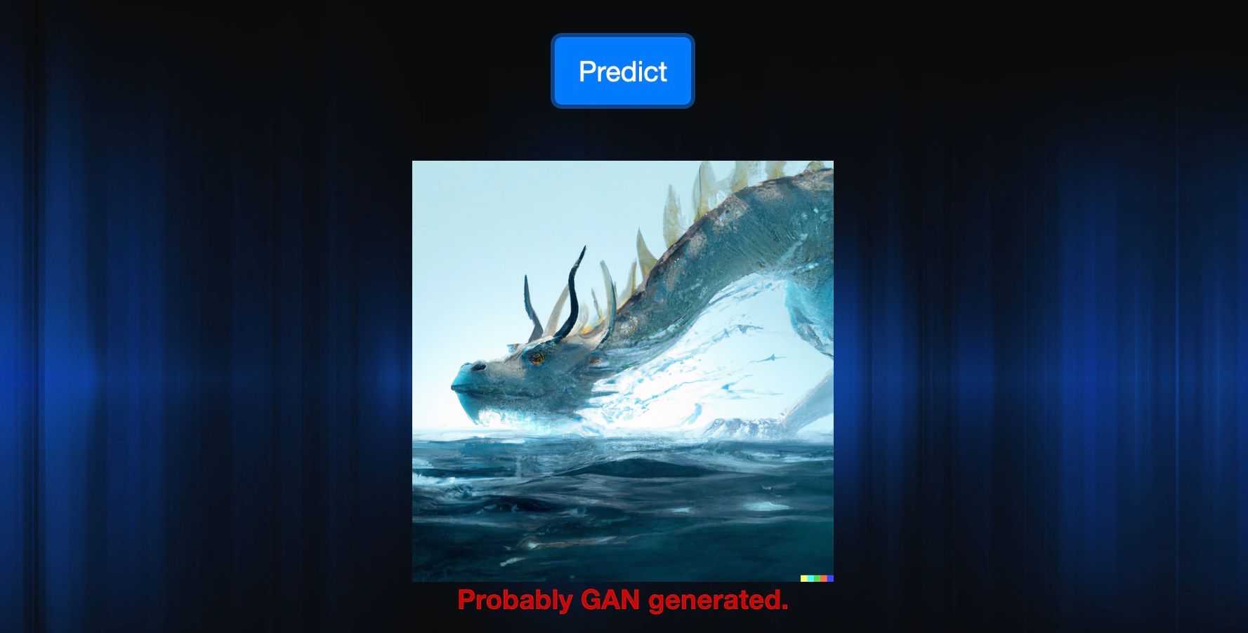 Screenshot of GAN detectir interface