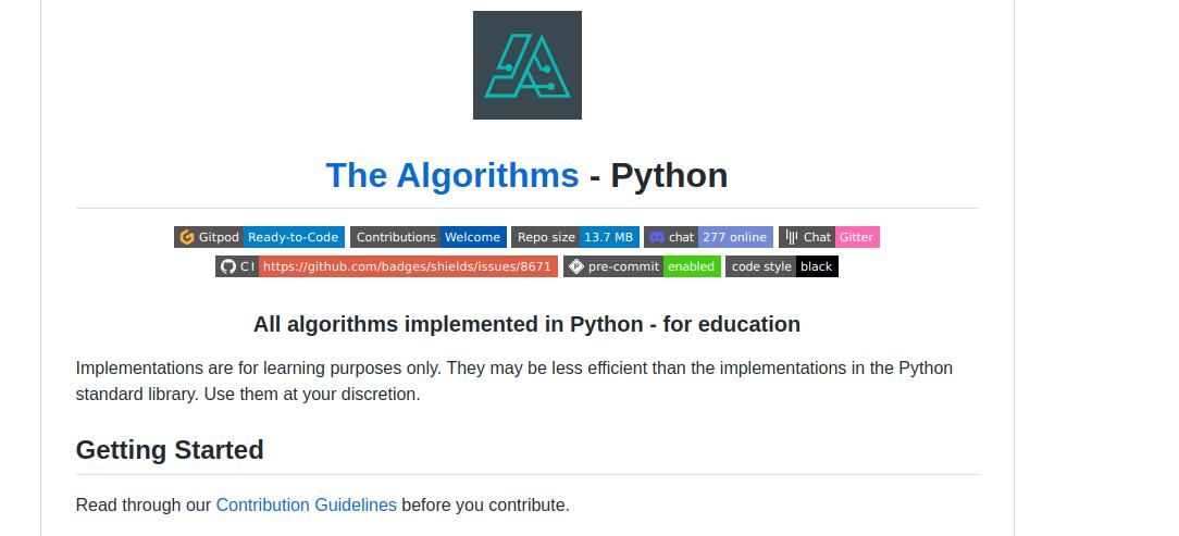 Các thuật toán với trang Github python