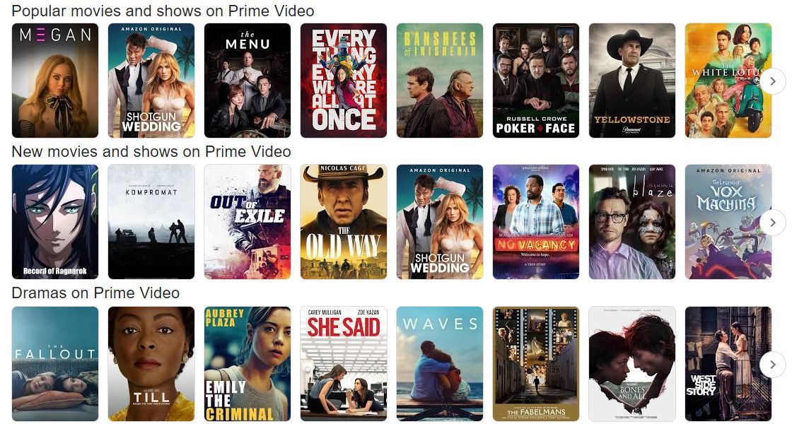 Filmes e programas da Amazon