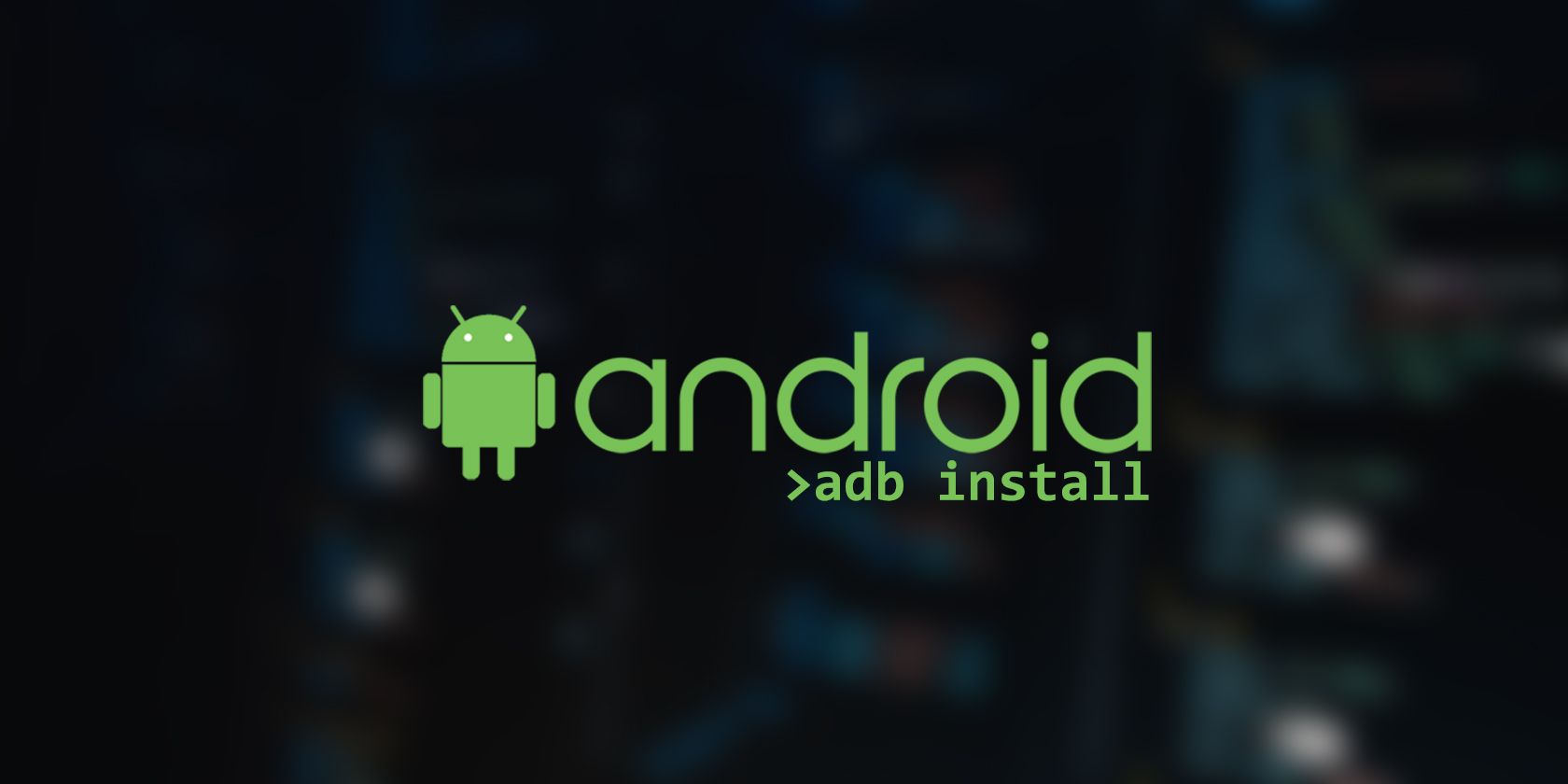 Android logo on a background.