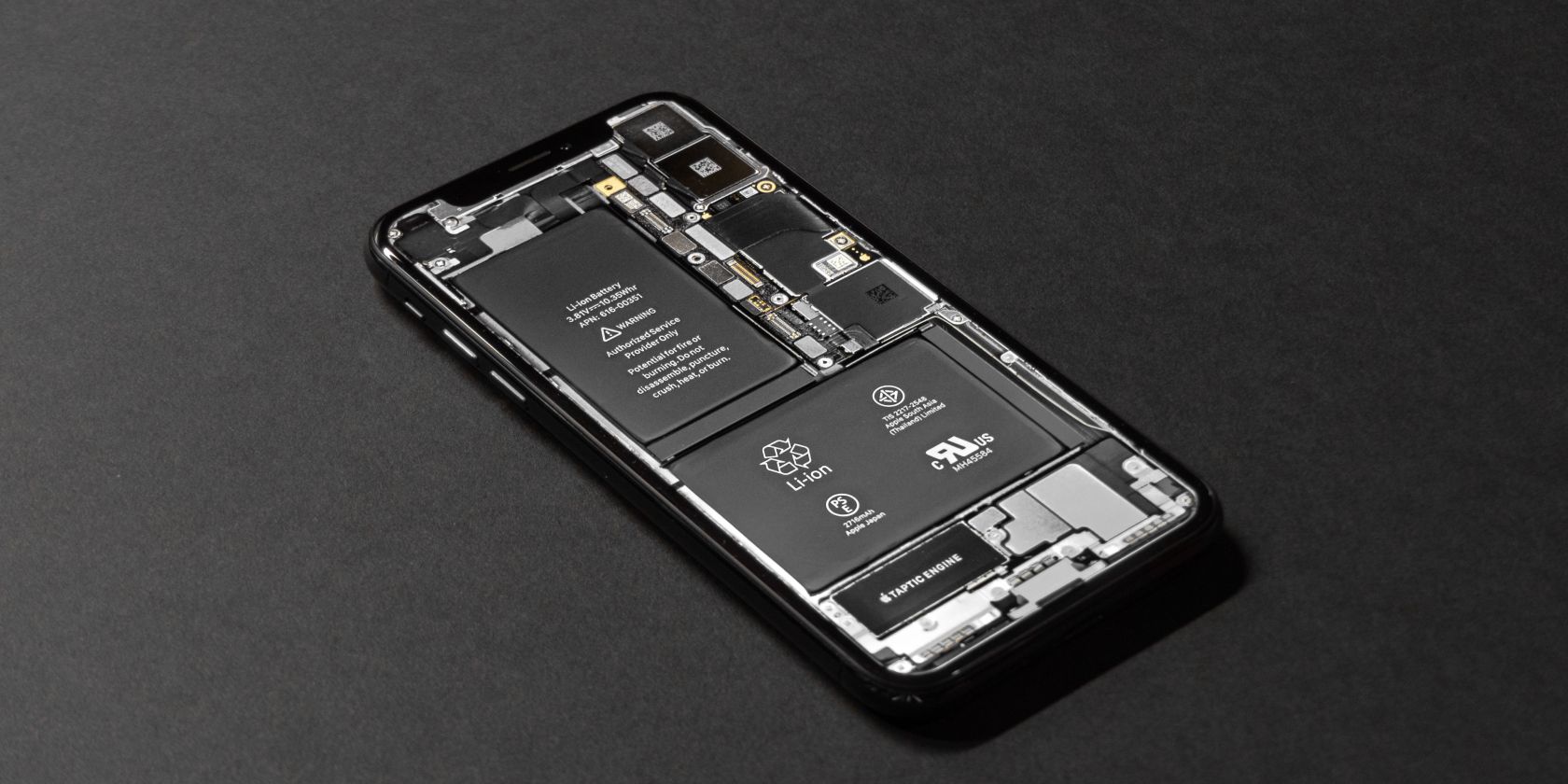 iPhone with internals showing