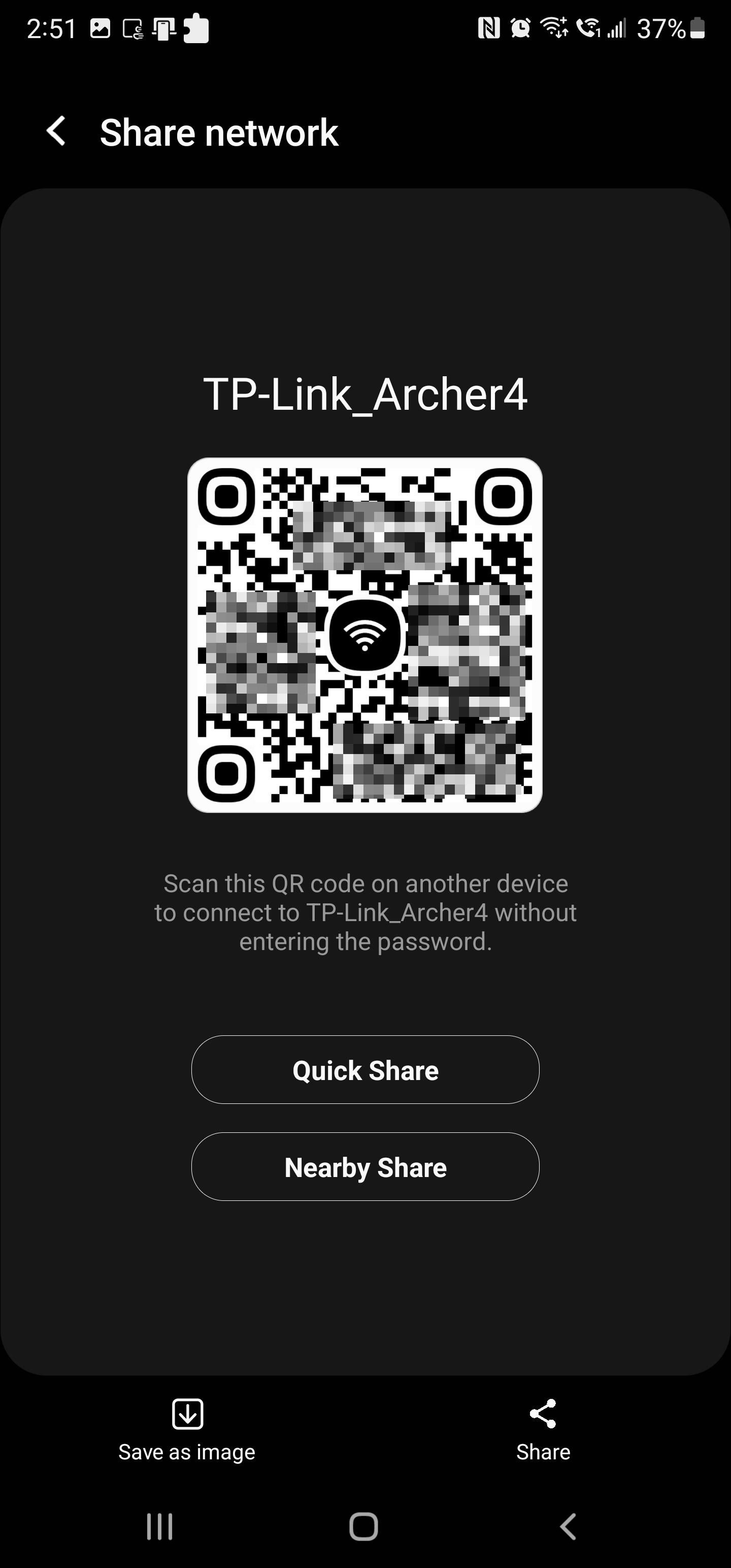 Android share network qr code