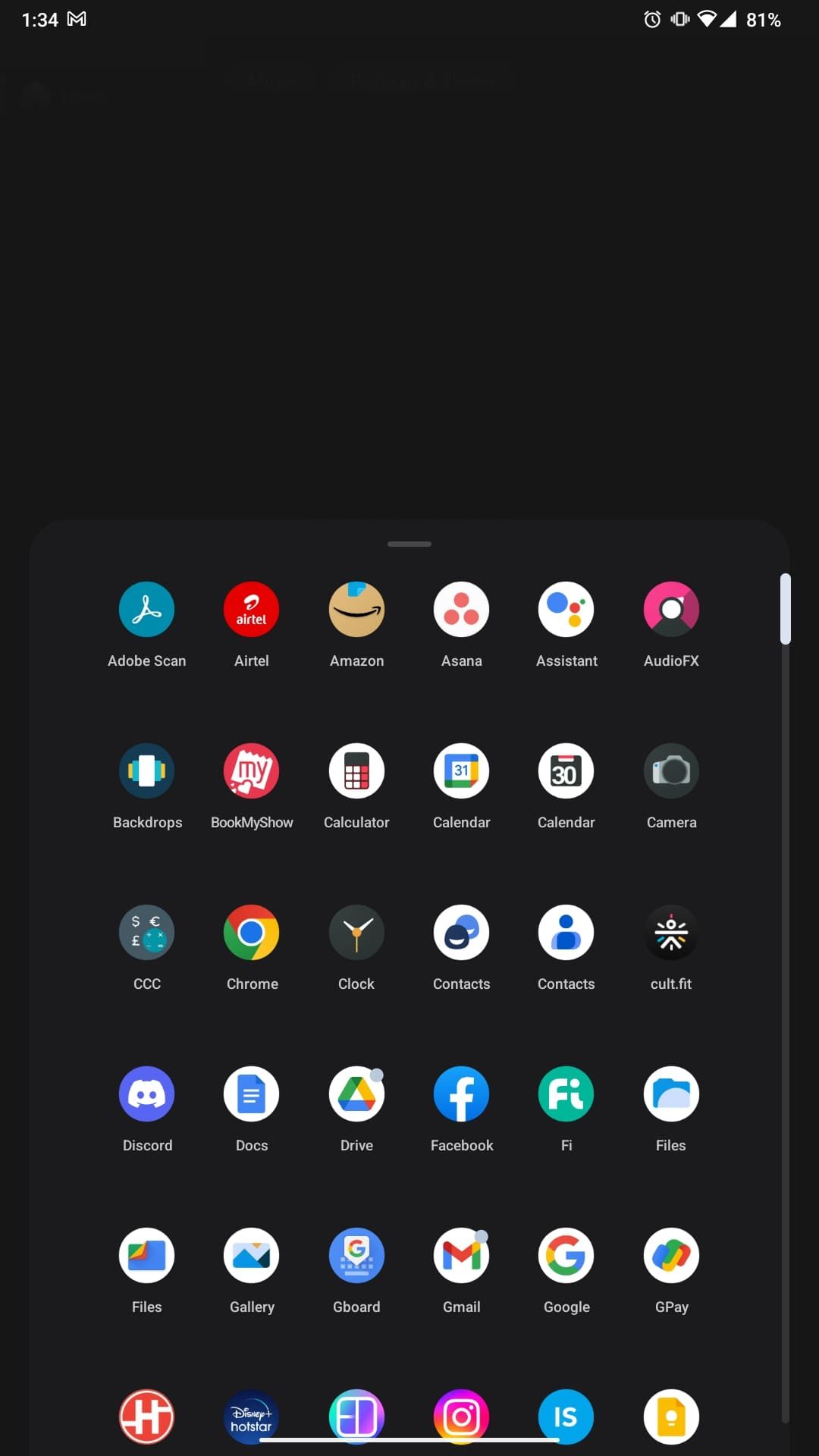 App drawer in tablet layout