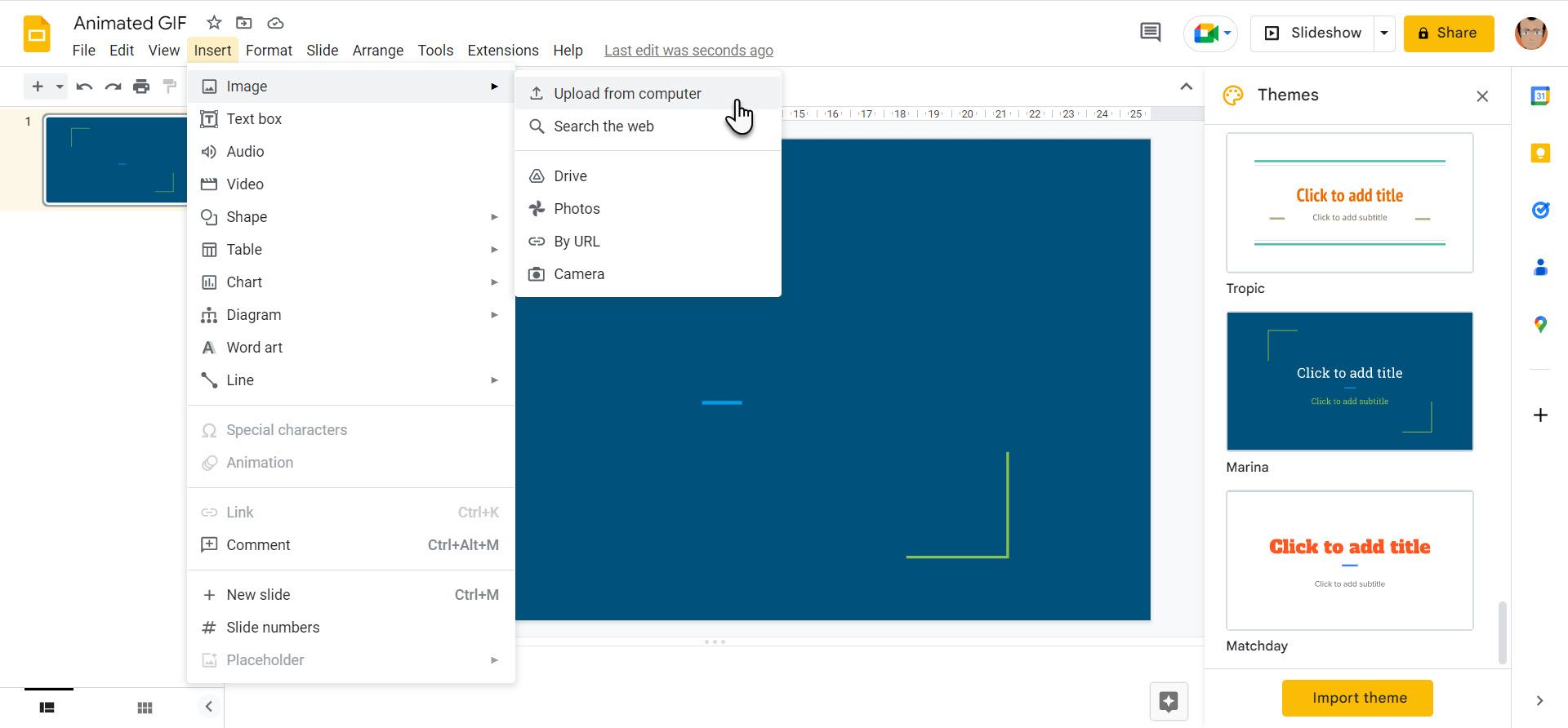 Chèn ảnh động GIF vào Google Slides