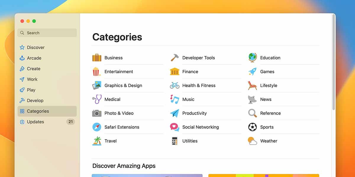 App Store App Categories