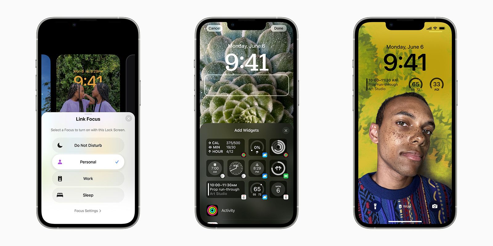 Apple focus mode and lock screen functions