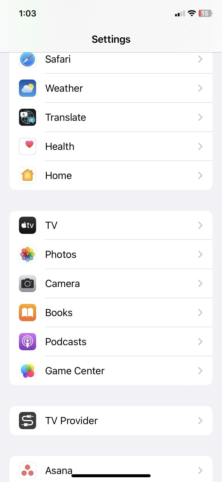 apple tv app in the settings app
