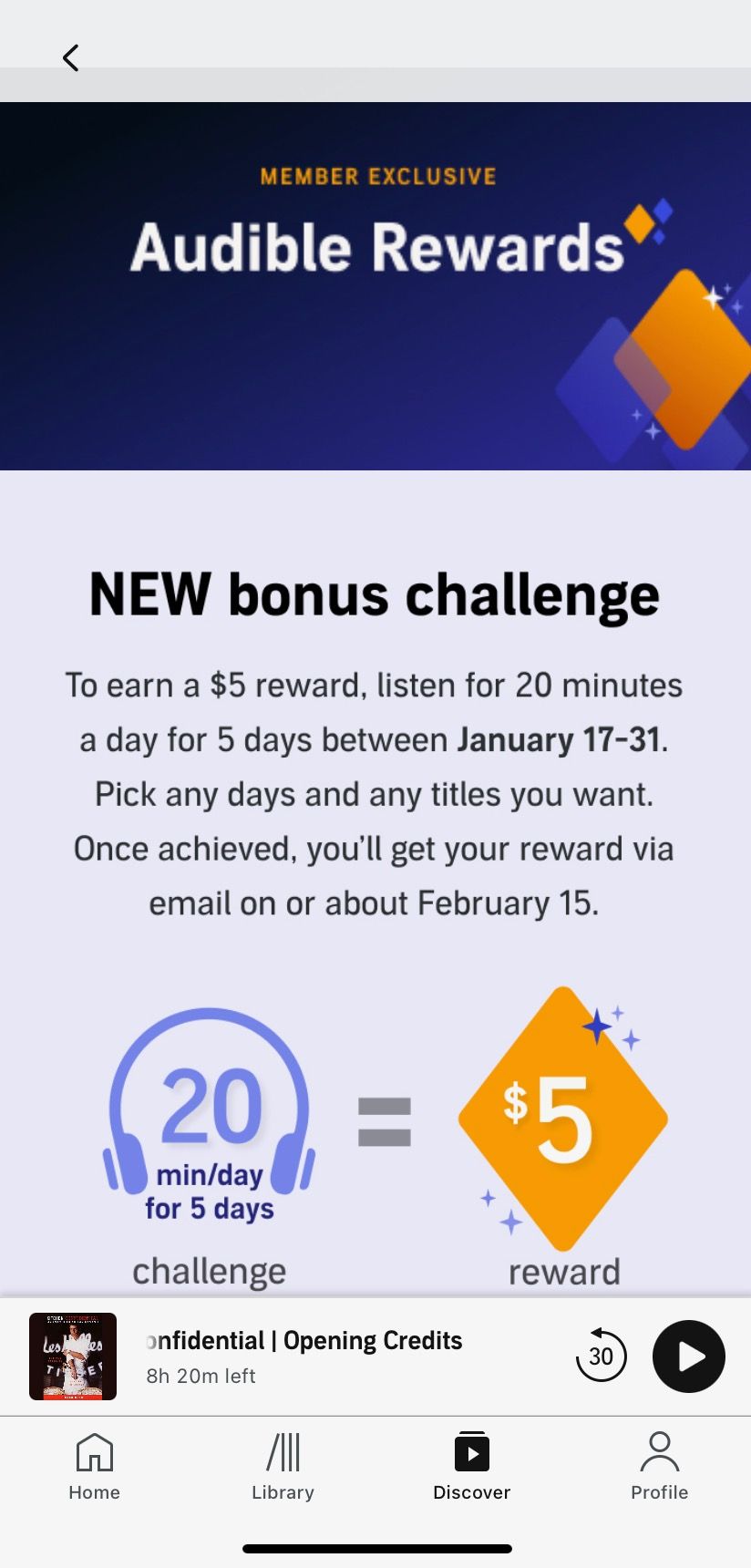 Audible Rewards Bonus Challenge