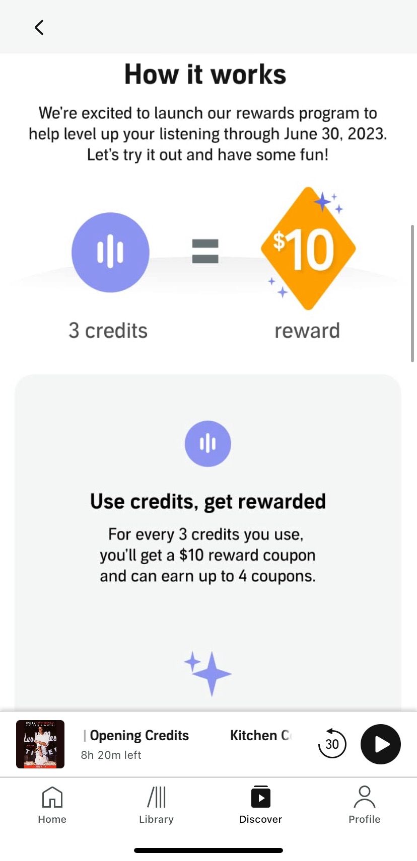 Audible Rewards UI