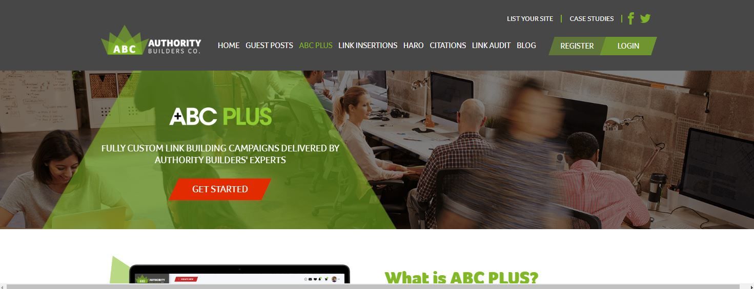 A Screenshot of Authority Builders Co s Landing Page