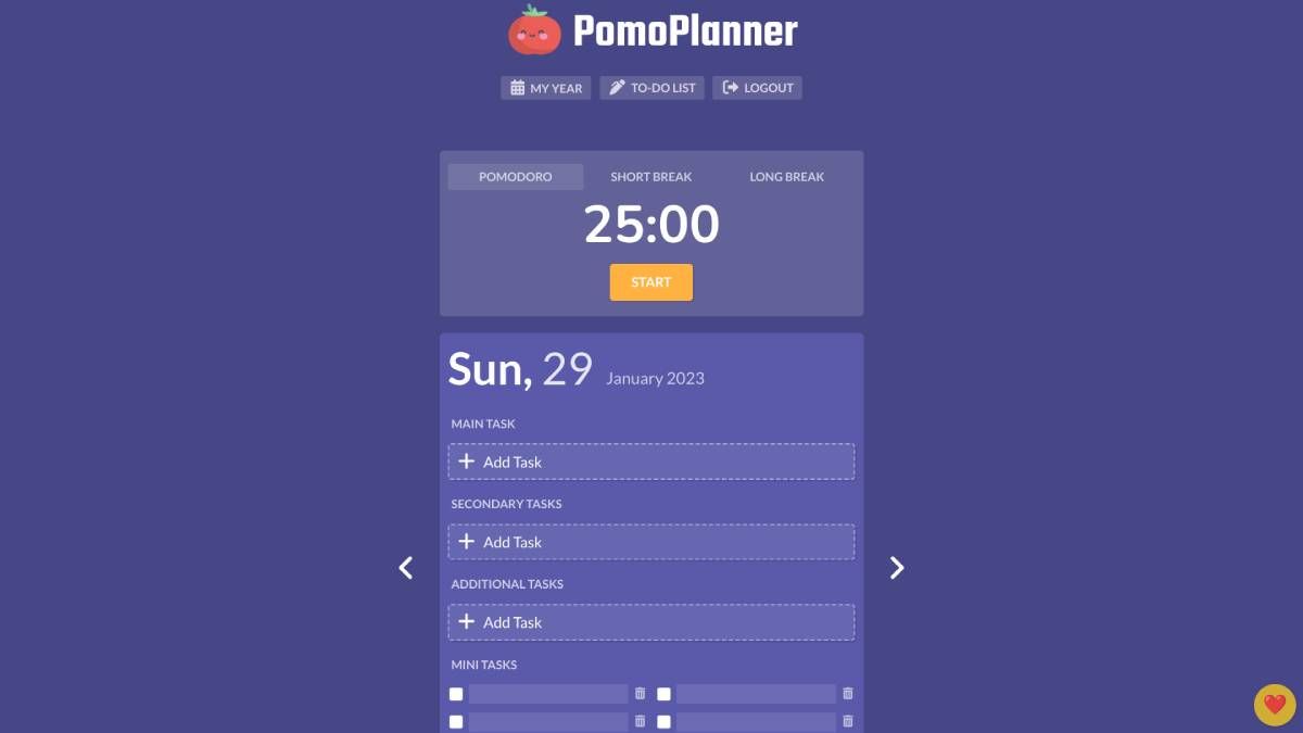 PomoPlanner forces you to rank your day's tasks by importance and also add other factors like exercise and gratitude journaling