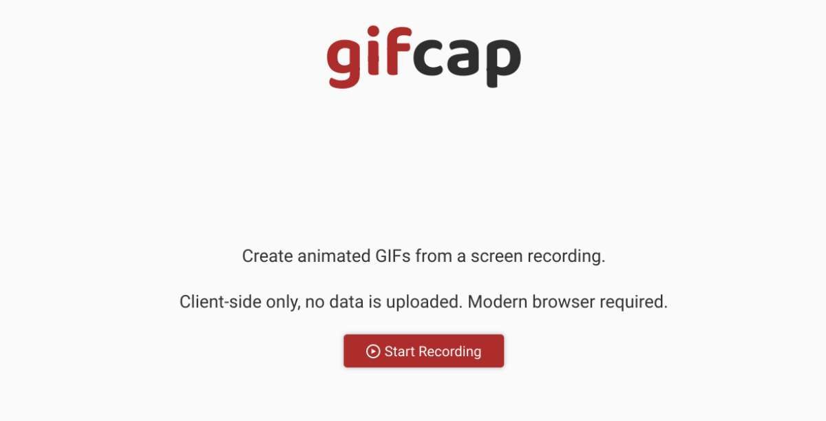 GifCap est une application Web très simple qui permet d'enregistrer votre écran et de le transformer en GIF.