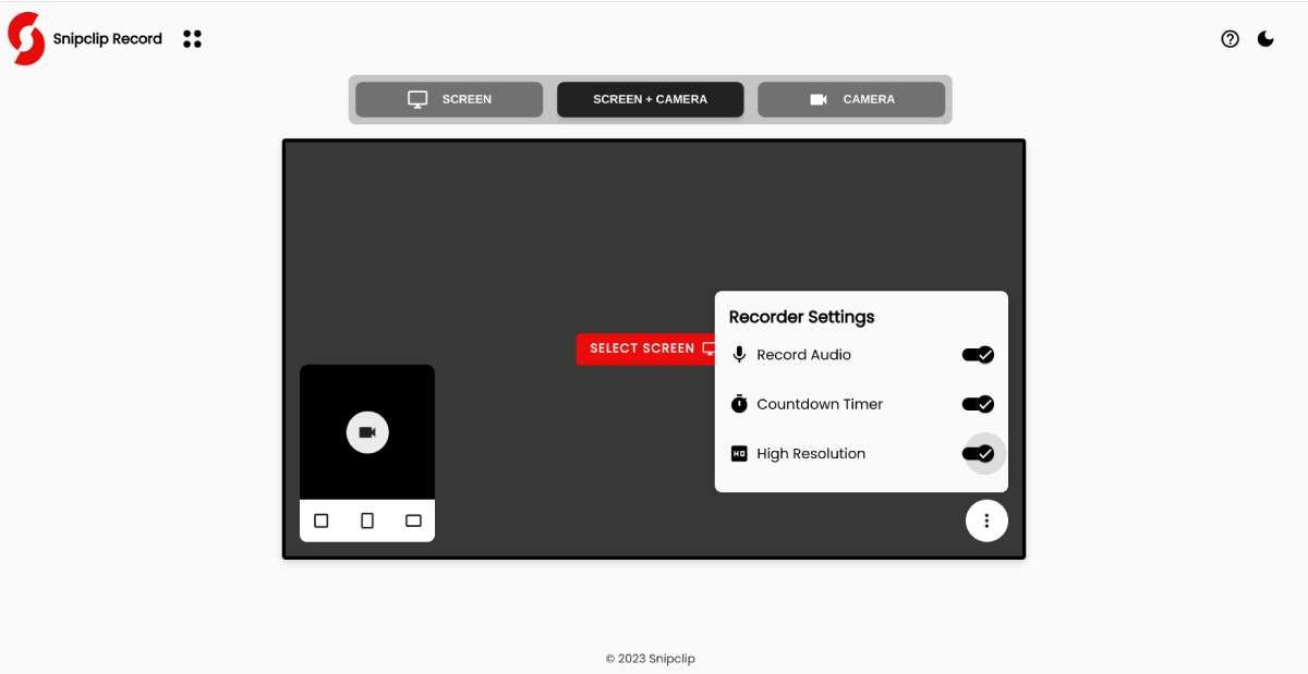 SnipClip is the easiest free screen recording app online, with no limits on time, no watermarks, and no ads
