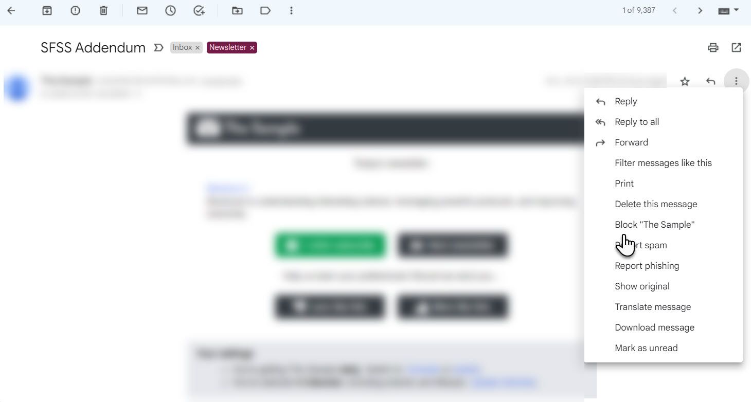 Block Contact in Gmail
