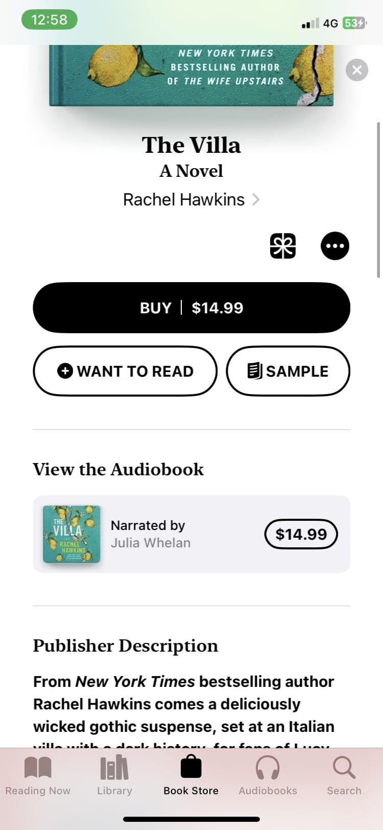 buy and view audiobook options in Apple Books