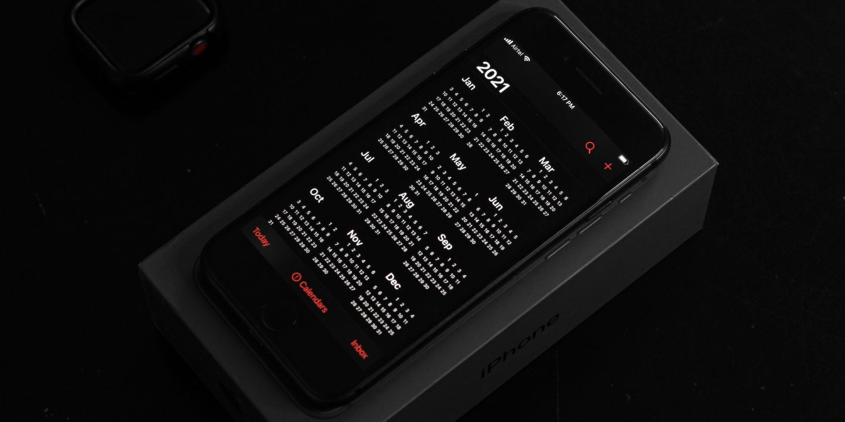 Calendar app running on an iPhone