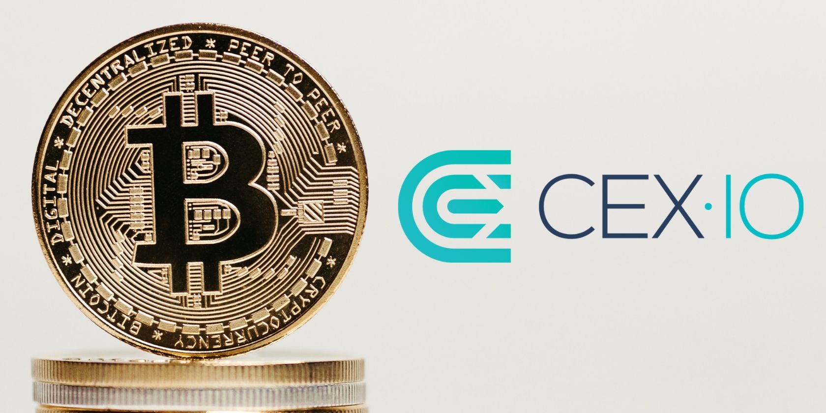 cex.io logo next to bitcoin stack