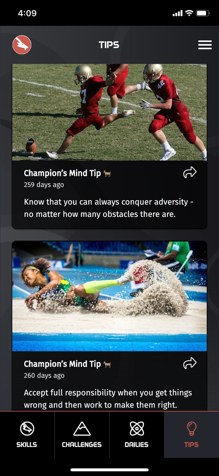 Champion’s Mind app tips