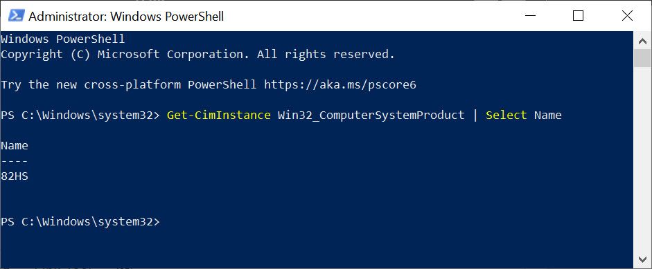 check laptop serial number using powershell