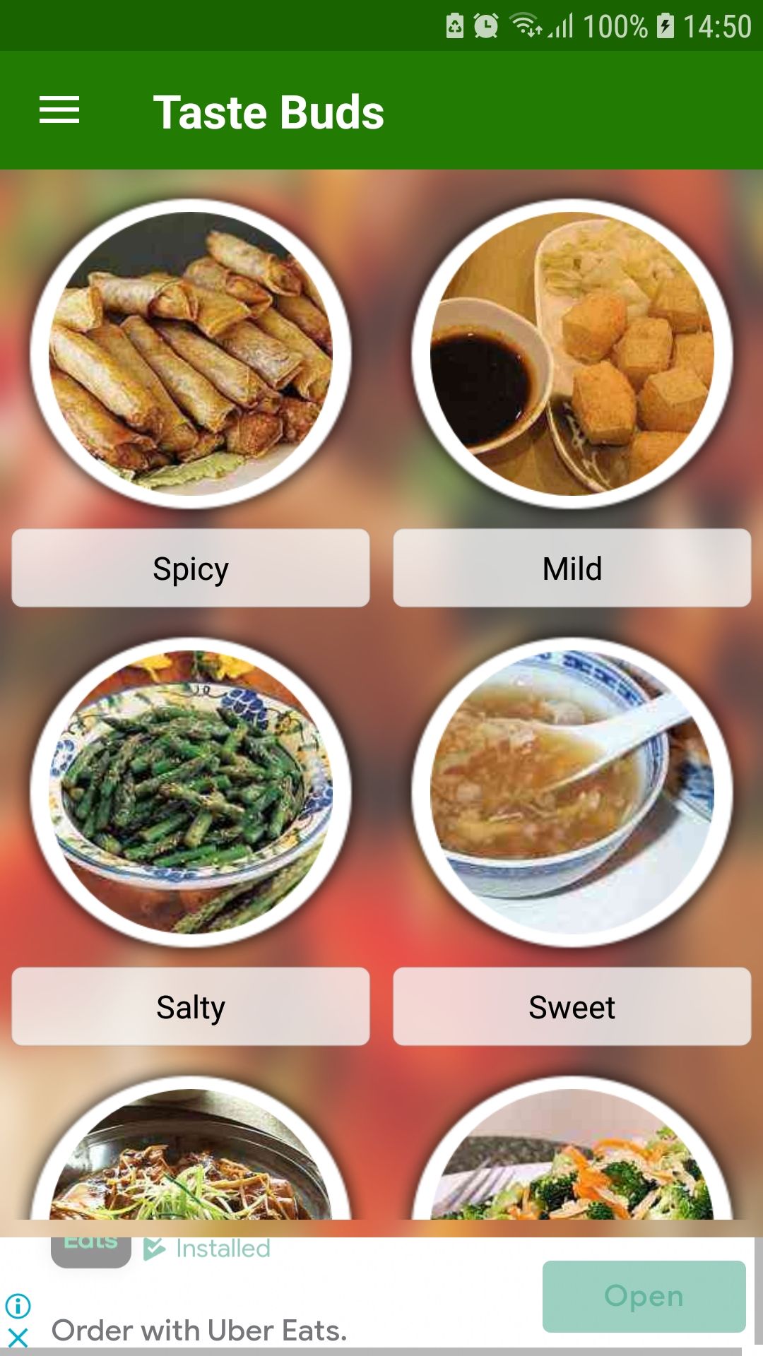 Recettes chinoises, application mobile de recette, goût