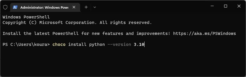 choco install python alternate version