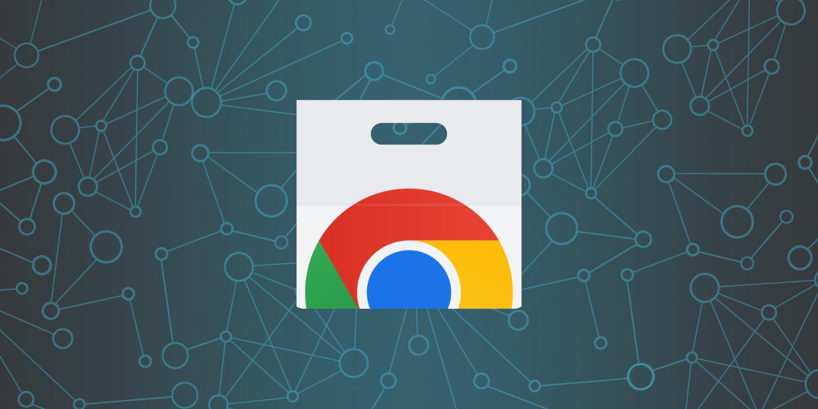 Chrome Web Store Logo against tech graphic background